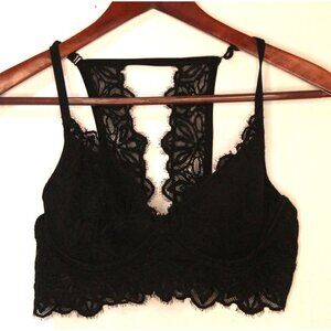 Pink By Victoria Secret Lace Bralette Halter Padded Push Up Bra Size Medium